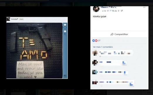 SUSPEITO DE MANDAR MATAR A EX POSTOU AMEAÇA COM ‘TE AMO’ FEITO COM “BALAS DE ARMAS DE FOGO”